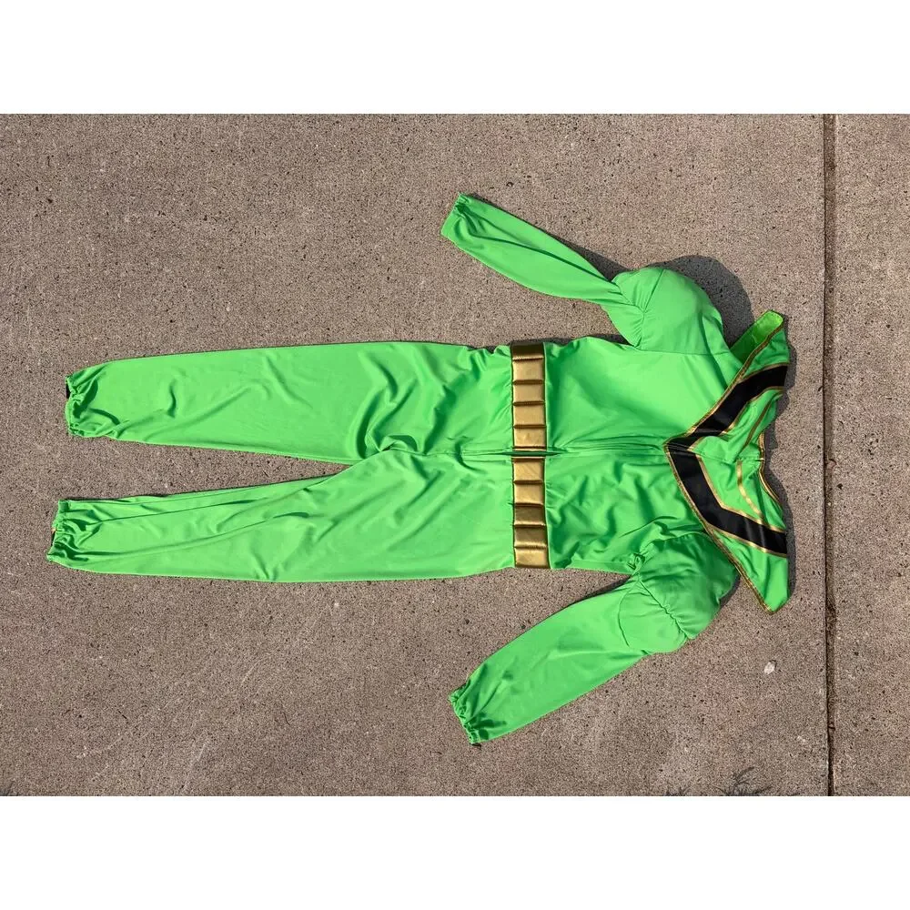 Disney Green Power Ranger Costume Youth Large Halloween Cosplay Dress Up